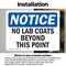 Signmission No Lab Coats Beyond This Point, 5 in W x Rectangle, Vinyl Decal OS-2PACK-NS-D-35-L-14675 - alternate 5
